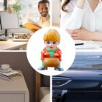 Creative Solar Drummer Car Aromatherapy, Solar Powered Car Air Freshener (1 Pc) - Closeup Embroidery by Nari Haat, In...