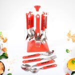 Classic Cutlery Set for Dining Table Stainless Steel 24-Piece Set With Stand (1 Set - Sleeve Design by Nari Haat, Ind...