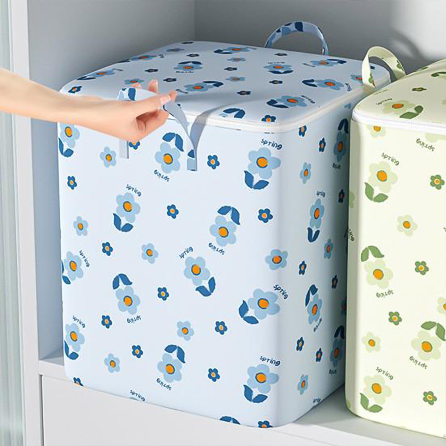 03_28c5f870-d55b-4234-a8d2-bd12355470d3.jpg Foldable Clothes Storage Comforter Organizer Storage (180 L) - Front View by Nari Haat, Indian ethnic wear, women clo...