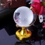 Crystal Globe / World Map 50 mm with Golden Stand (1 Pc) - Neckline Detail by Nari Haat, Indian ethnic wear, women cl...