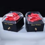Preserved Eternal Rose Flower Gift Box Drawer (1 Pc) - Closeup Embroidery by Nari Haat, Indian ethnic wear, women clo...