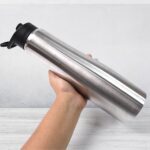 Stainless Steel Double Wall Vacuum-Insulated Drink Water Bottle (1000 ML) - Neckline Detail by Nari Haat, Indian ethn...