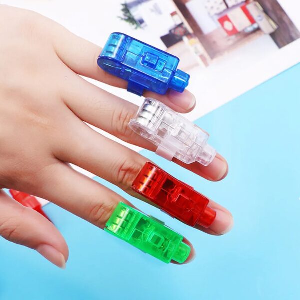 Light up Finger Tips, Clear Mini Rings, LED Glow Ring with Elastic Band (1 Pc) - Front View by Nari Haat, Indian ethn...