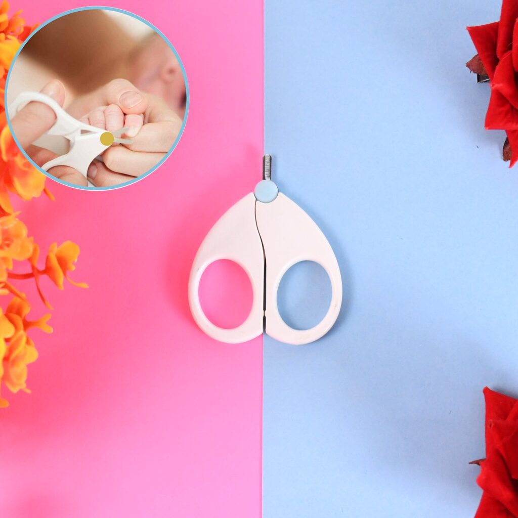 Baby Safety Nail Cutter Scissors for Safe Nail Clipping (1 Pc) - Front View by Nari Haat, Indian ethnic wear, women c...