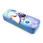 Metal Pencil Box, Pencil Case Double Compartment Compass Box - Back View by Nari Haat, Indian ethnic wear, women clot...