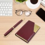 Leather Professional Business Visiting Card Case (2 Pc Set / With Gift Box) - Back View by Nari Haat, Indian ethnic w...