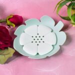 Plastic Flowers Soap Dish Bathroom Accessories Set Shower Gift ,Sabudani (1 Pc) - Back View by Nari Haat, Indian ethn...