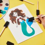 Multipurpose Sponge Brushes for Painting with Wooden Handles (6 Pcs Set) - Back View by Nari Haat, Indian ethnic wear...