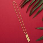 Golden Ram Naam Locket With Chain (1 Pc) - Fabric Detail by Nari Haat, Indian ethnic wear, women clothing, designer suit