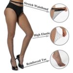 Women's / Girls's High Waist Pantyhose Tights Fishnet Stockings Broad Mesh Net (1 Pc) - Closeup Embroidery by Nari Ha...
