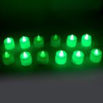 Green Flameless LED Tealights Smokeless Decorative Candles LED Tea Light Pack of 12 - Closeup Embroidery by Nari Haat...