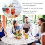 4 Pcs Reusable Glass Straws with 1 Cleaning Brushes - Closeup Embroidery by Nari Haat, Indian ethnic wear, women clot...