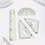 4-Piece Geometry Set, Triangle Ruler Protractor Straight Ruler - Back View by Nari Haat, Indian ethnic wear, women cl...