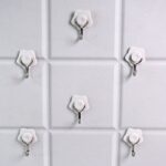 Multipurpose Self Adhesive Plastic Wall Hooks - 6 pcs - Back View by Nari Haat, Indian ethnic wear, women clothing, d...