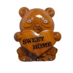 Cute Plastic Panda Key Holder, Wall Key Rack with 5 Hooks (1 Pc) - Sleeve Design by Nari Haat, Indian ethnic wear, wo...
