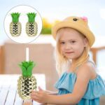 Plastic Pineapple Cups with Straw (1 Pc) - Party Favors, Hawaiian, Beach - Sleeve Design by Nari Haat, Indian ethnic ...