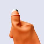 Right-Handed Silicone Thumb Cutter Gloves (1Pc) - Neckline Detail by Nari Haat, Indian ethnic wear, women clothing, d...