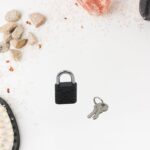 Thickened Black Iron Padlock – Brass Core, Waterproof, Anti-Theft (75/60/32mm) - Neckline Detail by Nari Haat, Indi...