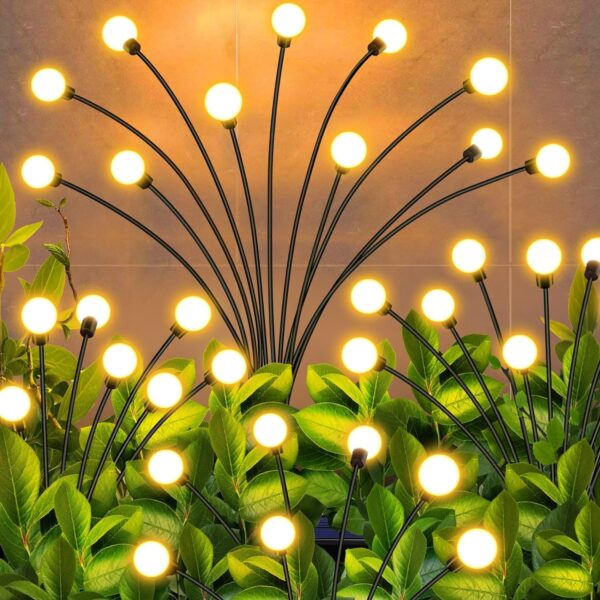 Solar Firefly Lights for Garden Decor (2 Pc, 12 LED Warm) - Front View by Nari Haat, Indian ethnic wear, women clothi...