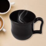 Premium Plastic Coffee / Tea Cups / Mug with Handle(1 Pc / Loose / Black) - Fabric Detail by Nari Haat, Indian ethnic...
