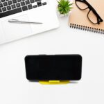 Portable Four-Sided Pyramid Shape Desktop/ Table Mobile Holder Stand - Closeup Embroidery by Nari Haat, Indian ethnic...