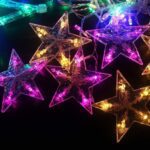 12 Stars LED Curtain String Lights with 8 Flashing Modes (Multicolor / With Box) - Back View by Nari Haat, Indian eth...