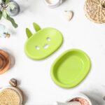 Soap Box  Cute Rabbit Shape Double Bowl Plastic Rack Storage - Neckline Detail by Nari Haat, Indian ethnic wear, wome...