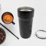 Stainless Steel Vacuum Insulated Travel Mug with Lid (1 Pc) - Coffee, Tea, Tumbler (1 Pc) - Neckline Detail by Nari H...