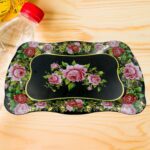 Stainless Steel Serving Tray (18 x 8.5 Inch / 1 Pc) - Fabric Detail by Nari Haat, Indian ethnic wear, women clothing,...