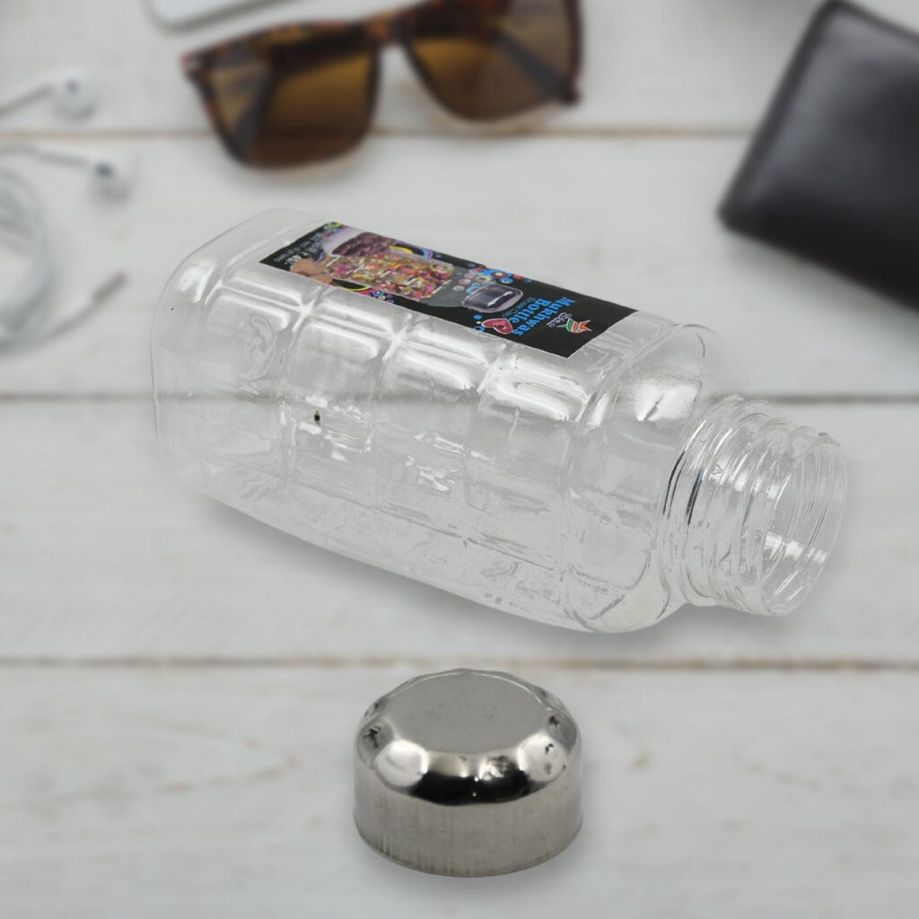 Transparent Plastic Mukhwas Storage Bottle with Steel Cap