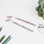 Erasable gel ink pen 12 Pcs/ Fancy Cute Blue Gel Pen with attached Magic Wipe Eraser Gel Pen, Stationery for Office S...