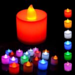 Multicolor LED Tealights Candles (24 Pack): Festive Decorations, Diwali - Sleeve Design by Nari Haat, Indian ethnic w...