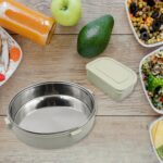 Miracle Stainless Steel Round Lunch Box, with Small Plastic Box Insert Leak Proof Lunch Box with Transparent lid, Lun...