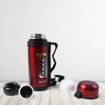 Stainless Steel Thermos Flask Double-Walled Coffee Thermos Flask Leak-proof (1500ML) - Closeup Embroidery by Nari Haa...