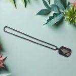 Hanuman Chalisa Locket with Gada, Chain (1 Pc) - Neckline Detail by Nari Haat, Indian ethnic wear, women clothing, de...