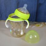 Plastic Baby Feeding Bottle with Handles Straw (300 ML / 1 Pc) - Closeup Embroidery by Nari Haat, Indian ethnic wear,...