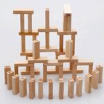 Wooden Tumbling Stacking Tower Game, Zenga tower (48 Pcs Blocks 2 Dices) - Back View by Nari Haat, Indian ethnic wear...