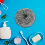 Dish Brush Set with Handle, Replacement Heads, Drain Tray in Kitchen (9 Pcs Set) - Back View by Nari Haat, Indian eth...