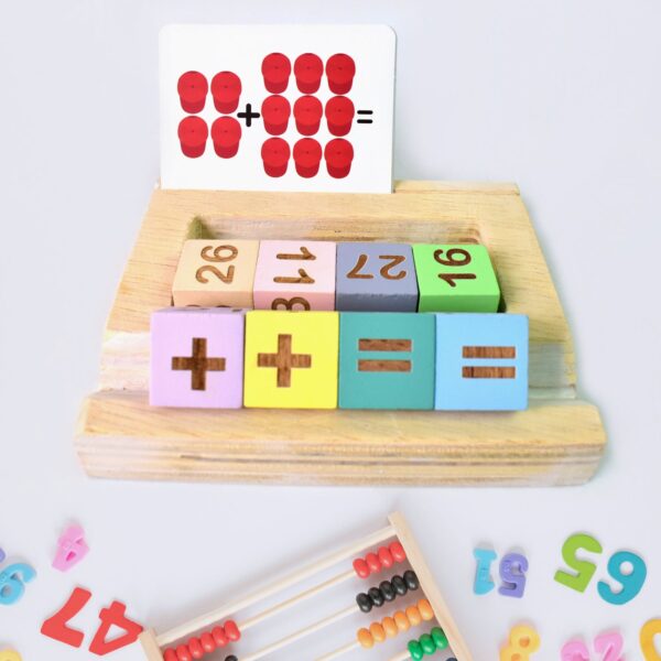 Wooden MathTime for Kids - Educational Math Card Game - Front View by Nari Haat, Indian ethnic wear, women clothing, ...