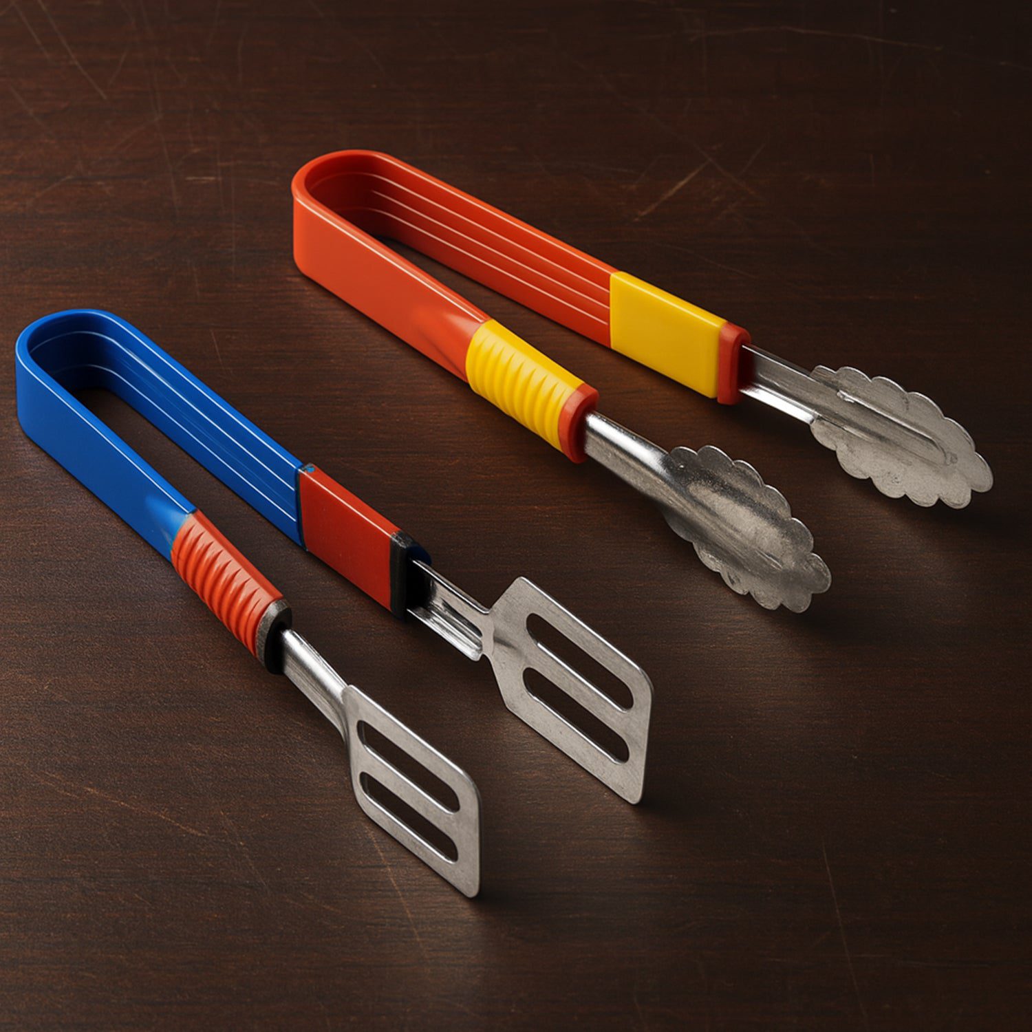 03_7ce305d6-47e4-4642-a3a3-493ed1909fbb.jpg Stainless Steel Multipurpose Utility Tong / Serving Food Tongs (2 Pcs Set) - Front View by Nari Haat, Indian ethnic ...