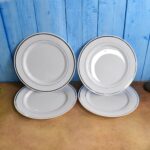 Round Plastic Dinner Plates Wedding Birthday Party Tableware Supplies (6 Pcs Set) - Sleeve Design by Nari Haat, India...