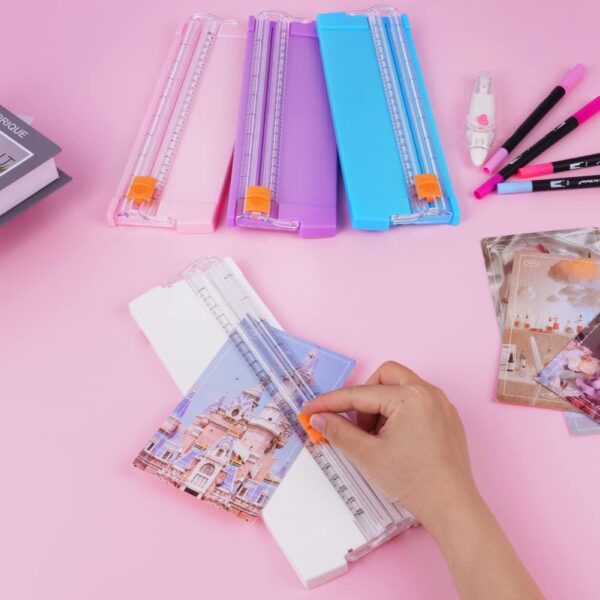 Paper Cutter, A5 Mini Paper Cutter, Portable Paper Cutting Machine (1 Pc / Mix Color) - Front View by Nari Haat, Indi...