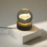 Astronaut  3D Crystal Ball lamps With Wood Base (1 Pc) - Closeup Embroidery by Nari Haat, Indian ethnic wear, women c...