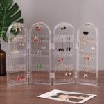 4 Folding Storage Hanger Acrylic Earring Screen Holder Display Stand Clear (1 Set) - Fabric Detail by Nari Haat, Indi...