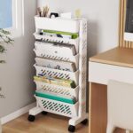 Movable Bookshelf, Large Capacity Rotatable Plastic Rolling Organization Shelf / Rack - Neckline Detail by Nari Haat,...