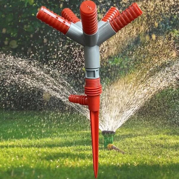 Garden Sprinkler 360° Rotating Adjustable Round 5 Arm Lawn Water Sprinkler - Front View by Nari Haat, Indian ethnic ...