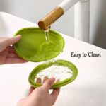 Green Oval Shape Vegetable Container Premium Fruits Saver Keeper (1 Pc) - Closeup Embroidery by Nari Haat, Indian eth...