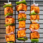 Square Stainless Steel Barbecue Grill with Wooden Handle - Front View by Nari Haat, Indian ethnic wear, women clothin...