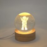 Moon 3D Crystal Ball Lamps with Base For Bedroom 3D Lamps (1 Pc) - Back View by Nari Haat, Indian ethnic wear, women ...