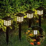 Big Solar Outdoor Lights, 6 Pack Waterproof Solar Pathway Lights, 10 Hrs Long-Lasting LED Landscape Lighting Solar Ga...